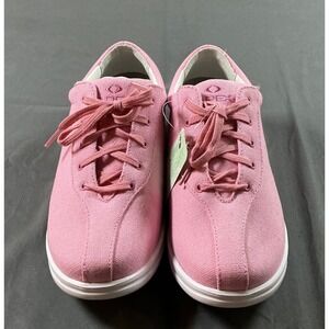 Apex A402W Pink Canvas Slip Resistant Lace Up Sneakers Womens 7.5 X-Wide NEW